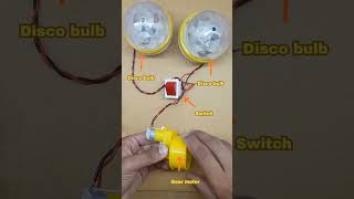 Science exhibition project with two disco led buld one gear motor one switch #shorts #dcmotor #motor