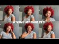 How I bleach and dye my natural hair red | South African YouTuber