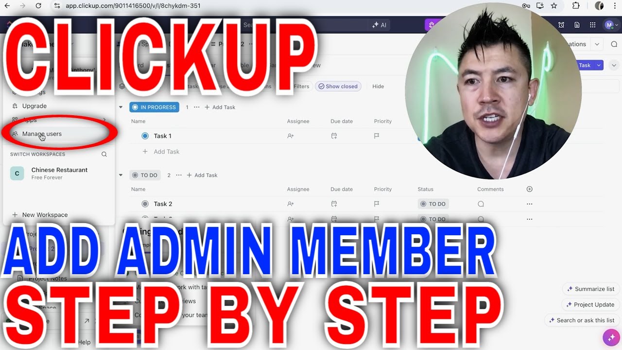 How To Add Admin Member To ClickUp Workspace 🔴 - YouTube