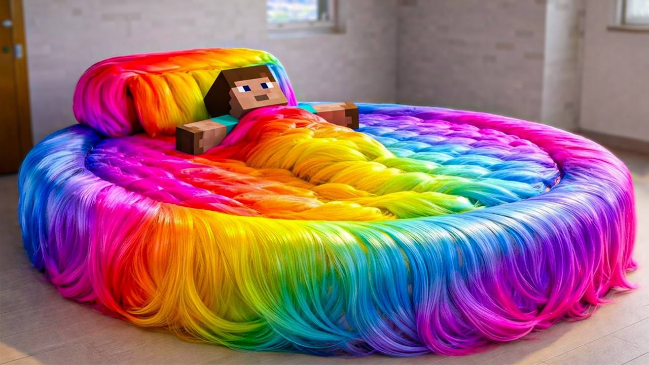 Minecraft Physics Showcase with Dream Bed RAINBOW Hair Transformation 😵‍💫| ZenBlock Craft