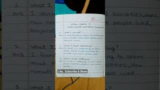 Class 7th History Chapter 5 Tribes , Nomads and Settle Communities learner's diary