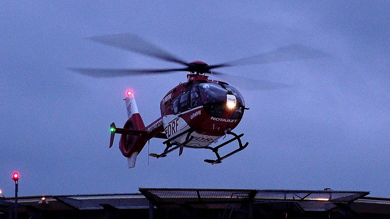 DRF Luftrettung Landung + Start Christoph 43 (D-HDRM/EC135) Ortenau Klinikum Offenburg [17.03.2021]