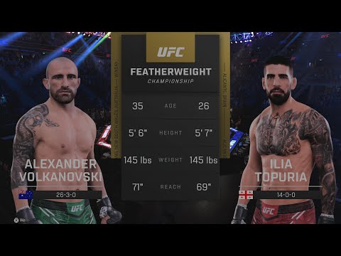 Видео: Александр Волкановски  vs  Илия Топурия Бой UFC 298 (cpuVScpu)
