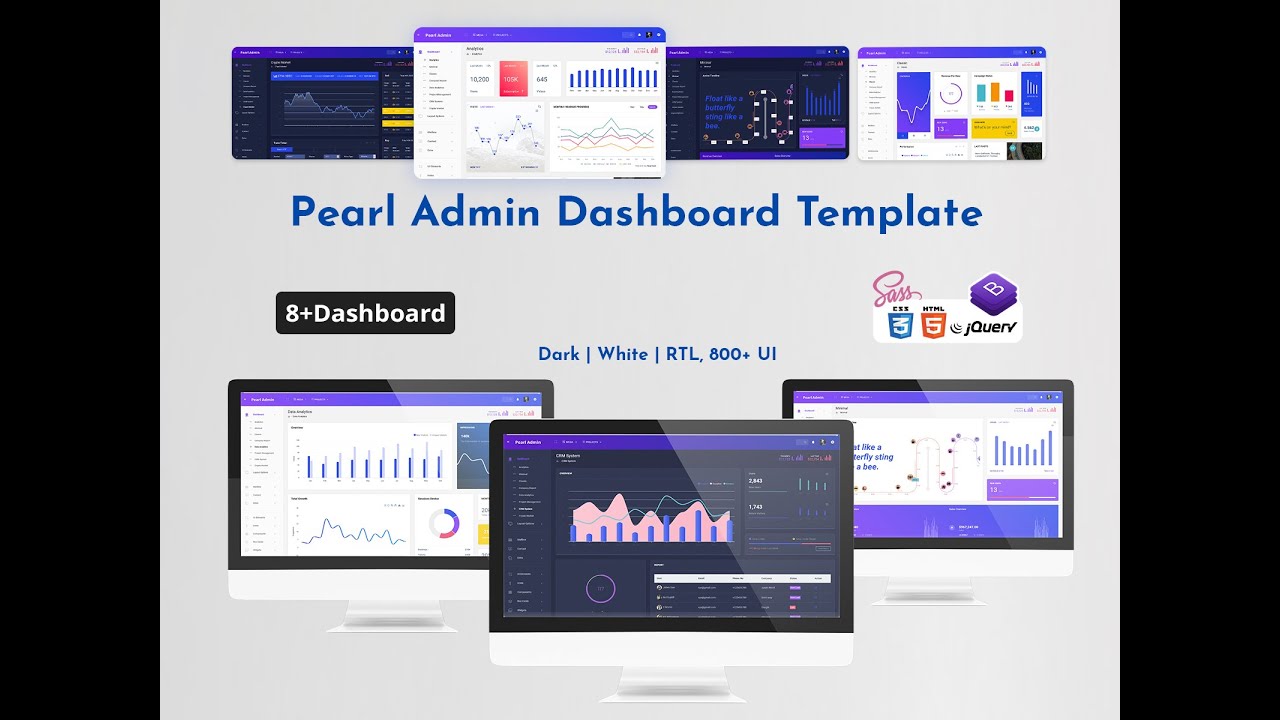 Responsive Pearl Admin Dashboard Template - YouTube