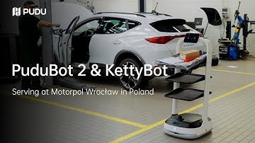 KettyBot & PuduBot 2 serve at Motorpol Wrocław in Poland | Pudu Robotics