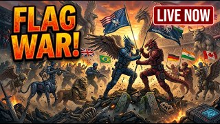 FLAG BATTLE LIVE_The Ring of Fire Challenge_Which Nation Survives The Eruption? #flagstorm