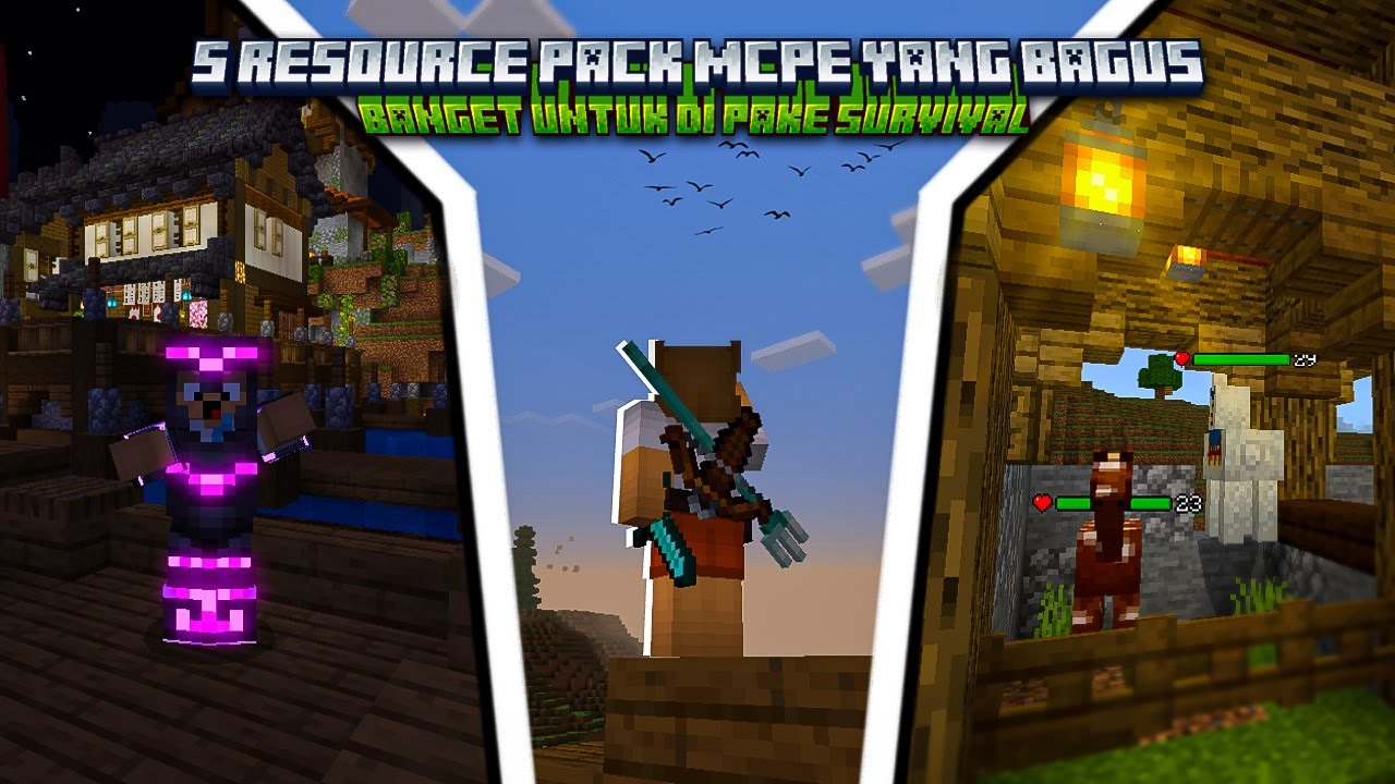 5 TEXTURE PACK MCPE YANG BAGUS BANGET UNTUK DI PAKE SURVIVAL 1.20/1.21 ...