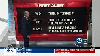 Technical Discussion: A FIRST ALERT for high heat and humidity; heat wave expected