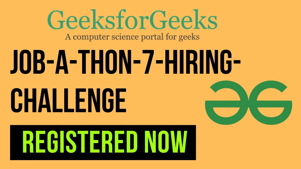 GFG Job a thon Contest 2022 Open Job For All Coder Vivek YouTube