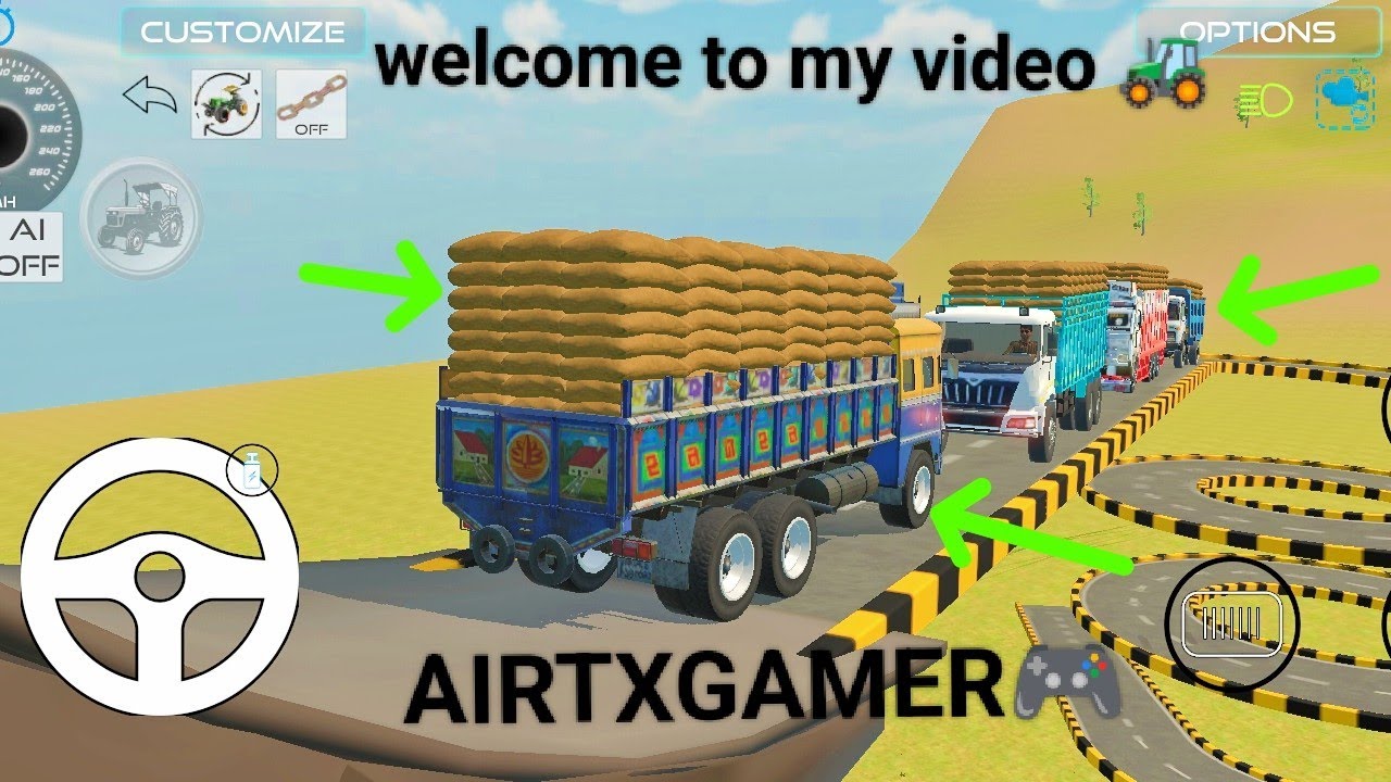 Drive JCB and unloading stone from truck in game 