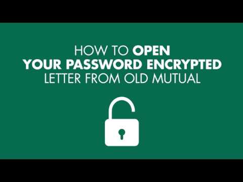 Old Mutual Correspondence - opening a password protected pdf