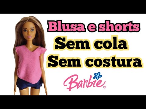 Como fazer roupas de balão para Barbie🎈, roupas sem cola e sem costura