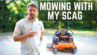 SCAG PATRIOT  Mowing Acreage with Scag Patriot  Commercial Zero Turn Mower  Mowing Grass