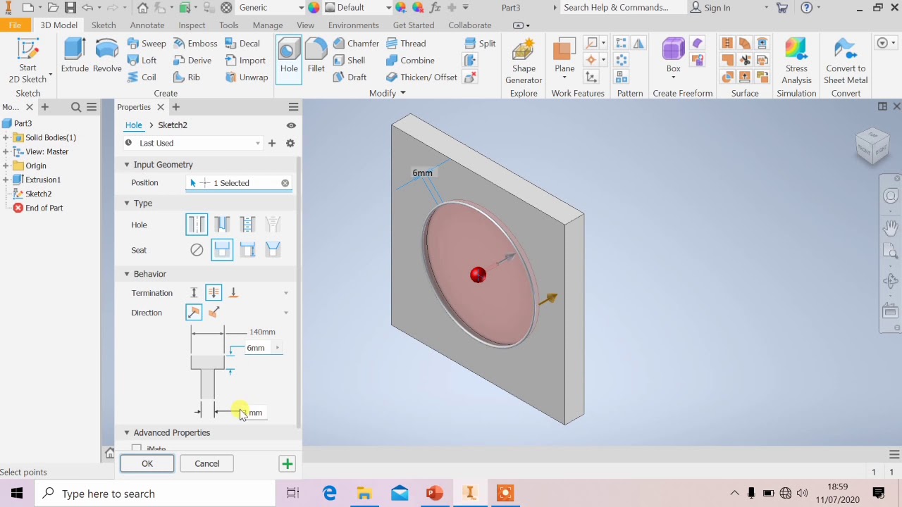 Belajar Sketch dan 3D Dengan Inventor 2020 (Base) - YouTube