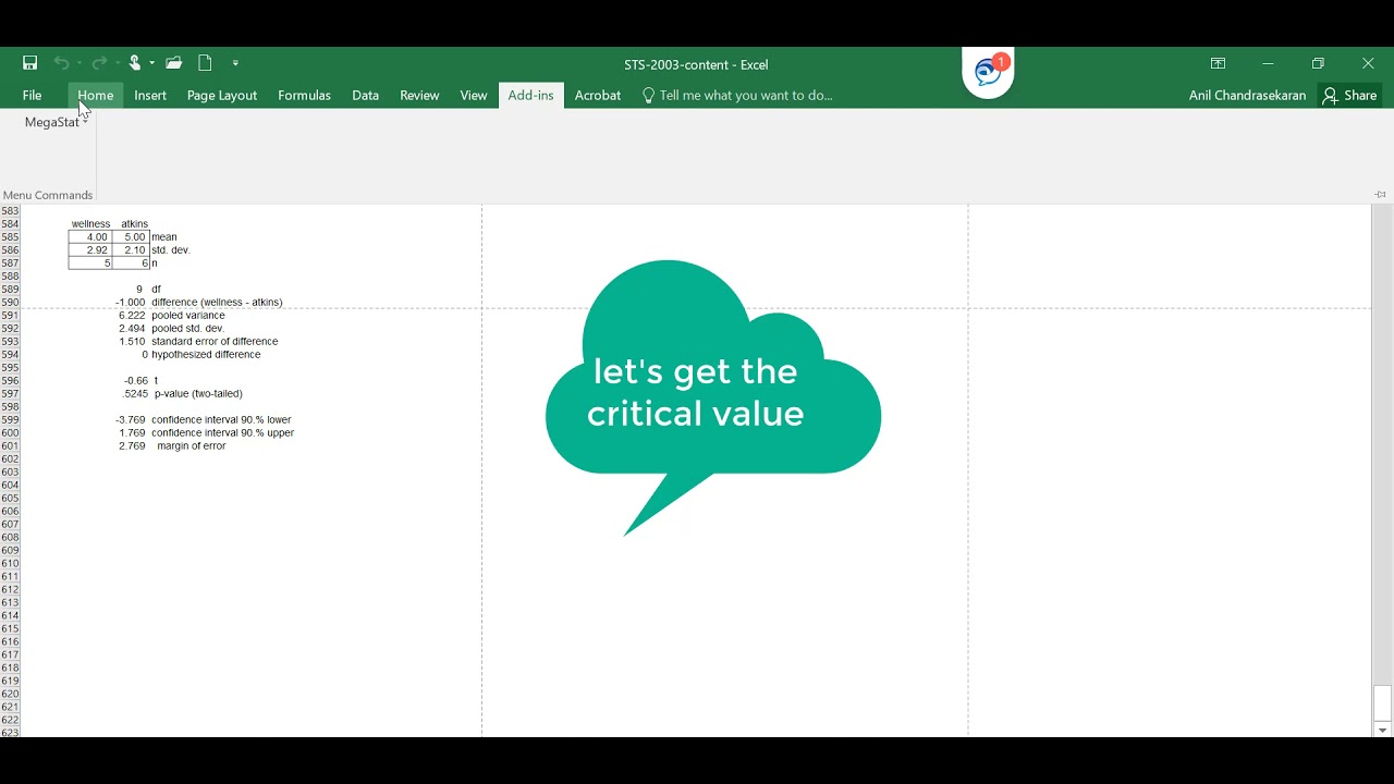 t pooled variance test two tail - YouTube