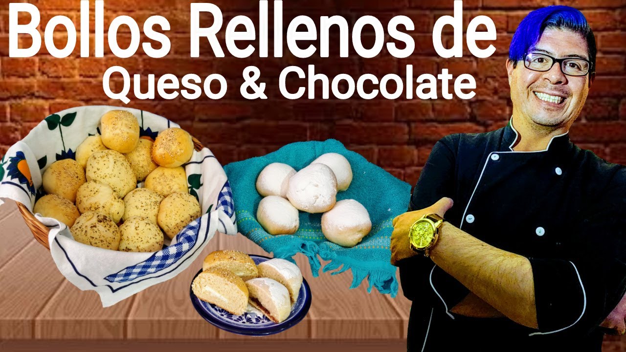BOLLOS RELLENOS DE QUESO CREMA Y CHOCOLATE - YouTube