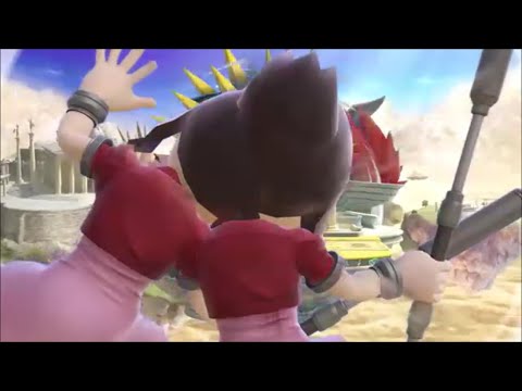 スマブラSP　背中向き手前やられ　ジャイアントサイズ　通常視点　エアリスのふく