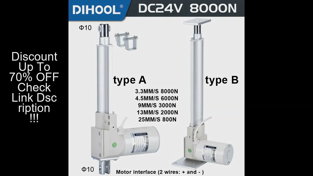 24V Motor Electric Linear Actuator 8000N 3000N 2000N 50MM 150mm 350mm 850mm 1000mm Stroke