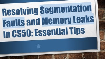 Resolving Segmentation Faults and Memory Leaks in CS50: Essential Tips