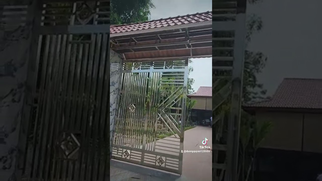 mái cổng ngói khung xương inox - youtube