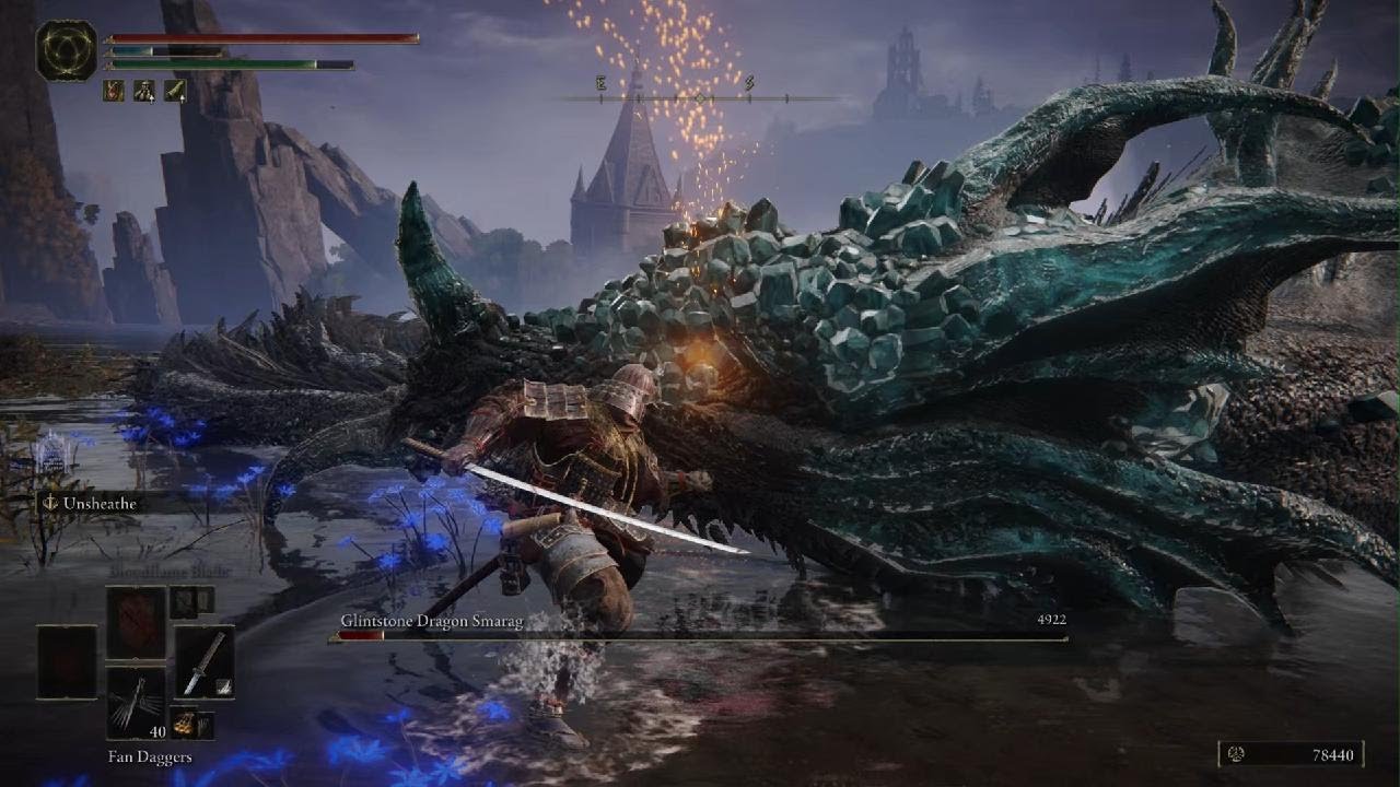 ELDEN RING Samurai vs Glintstone Dragon Smarag