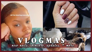 VLOGMAS DAY 16: New Nails, Morning Skincare Routine, Good News, + More | Naturally Sunny