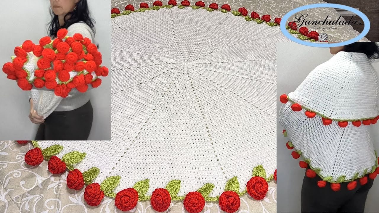 🌹 El TUTORIAL Más FÁCIL ❗  MANTA RAMO Viral en Ganchillo o Crochet Paso a Paso para Principiantes ❗