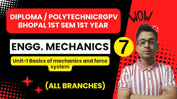 Lec 7 | Unit 1 Basics of Mechanic |Engineering Mechanics RGPV Diploma / Polytechnic 2nd Sem 1st Year