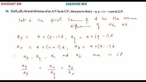 If pth, qth, rth and sth terms of an A.P. be in G.P., then prove that p - q_{r} q - r, r - s are