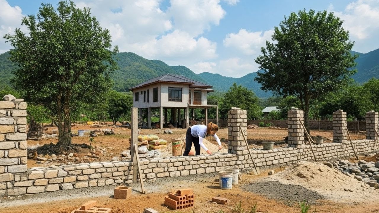 Building a Solid Stone Fence to Protect the Farm – Transporting Stones by Three-Wheeled Vehicle