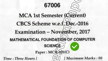 MCA 1st Sem Mathematical Foundation of Computer Science Question Paper Mdu