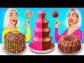 Chocolate Fountain Fondue Challenge | Sweet Battle with Only Chocolate Food by RATATA
