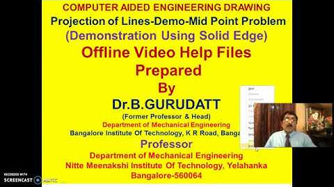 Projection Of Lines Demo Mid Point Problems cont Session 3
