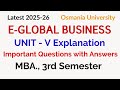 E-GLOBAL BUSINESS | UNIT 5 Explanation | MBA 3rd Semester | OU | Osmania University