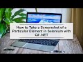 How to Take a Screenshot of a Particular Element in Selenium with C# .NET