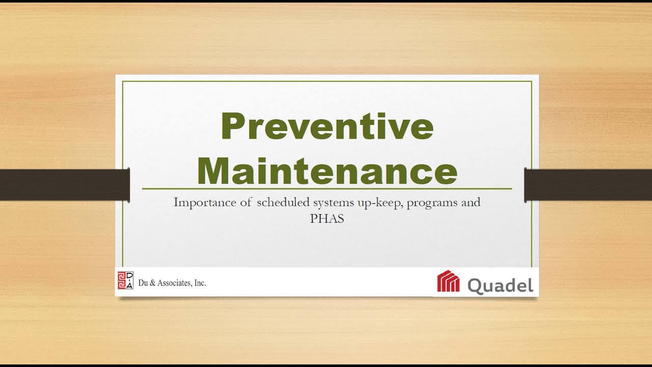 PHA Implementation of a Successful Preventative Maintenance Plan - YouTube