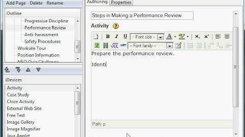 Activities iDevices - Performance Review