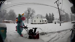 Nothing to See Here. Just a Unicorn Clearing Snow Off the Sidewalk | RingTV screenshot 3