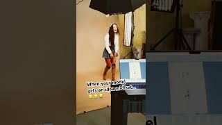 When your model gets an idea mid set and you just kind of freeze… 😂😂😂 #fashion #funtimes