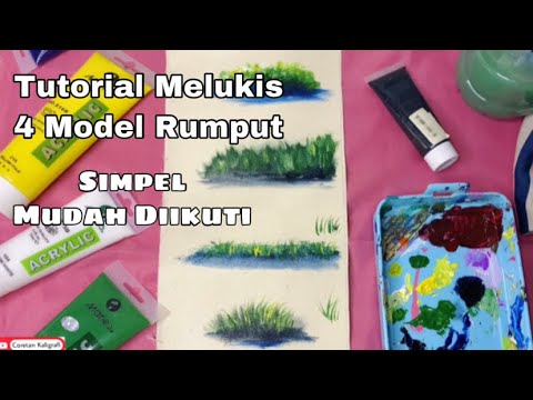 Tutorial Melukis Rumput Semak Mudah Diikuti |Cat Acrylic 4 Model - YouTube