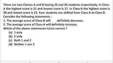 2021_IAS_Qn27. There are two Classes A and B having 25 and 30 students respectively. In ......