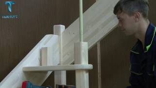 Сборка и монтаж деревянной винтовой лестницы на 2 этаж дома ЛЕС 1,2ВУ