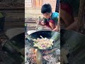 Jungle Kitchen: Kids Cooking Chicken & Pumpkin Over Open Fire! 🌿🍗 #Shorts