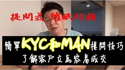 銷售技巧 提問行銷，利用KYC和MAN了解客戶，就能簡單 成交，開字幕 - 天天要聞