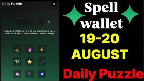 Spell wallet puzzle today 19 & 20 August | spell wallet daily puzzle | #spellwallet #combo |