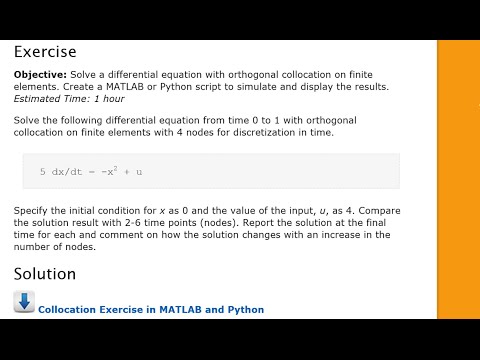 Orthogonal Collocation Example
