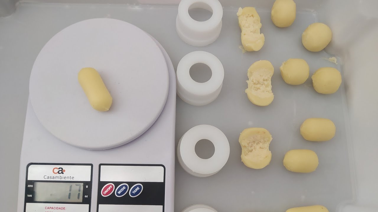 Bolinha perfeita na máquina modeladora. 