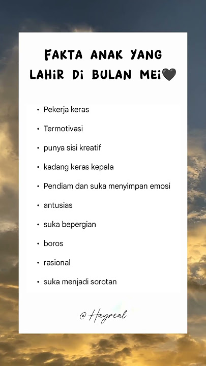 fakta anak yang lahir bulan mei #fakta #psikologi #viral #storywa #shorts #motivation
