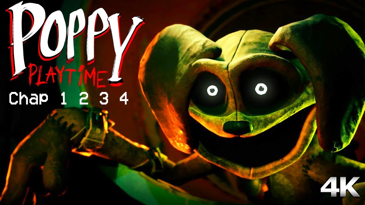 POPPY PLAYTIME All Chapters (1,2,3 & 4) All Cutscenes (Full Game Movie) 4K Ultra HD