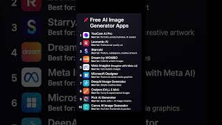 Top 12 FREE AI Image Generator Apps 🔥📱Create anything in seconds! #aitools #freeai
